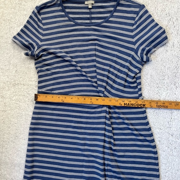 T by Talbots Navy White Twist Knot Stretch T-Shirt Dress Size M - Picture 5 of 7